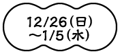 12/26（日）～1/5（水）